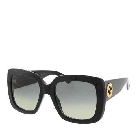 gucci gg0141sn-001-53|Gucci Square Sunglasses GG0141SN 001 Black/Gold 53mm .